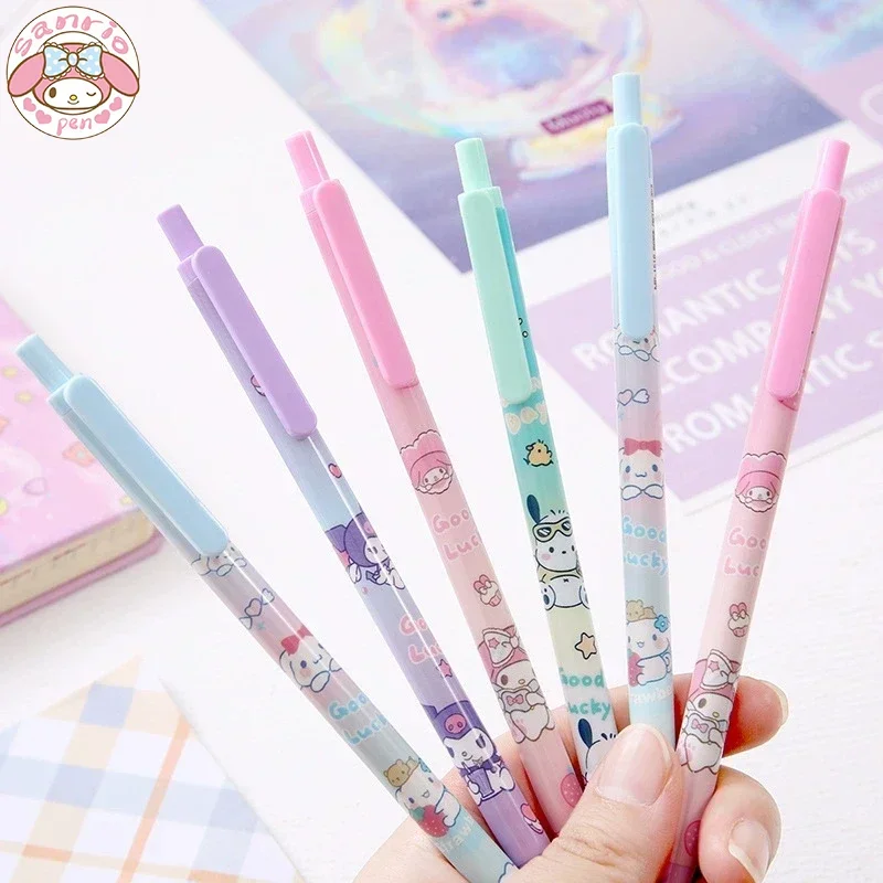 

Sanrio Mechanical Pencil 12pcs Cartoon Kuromi My Melody Pochacco Pencil Pupils Learn Stationery 0.5 Black Office Writing Tools