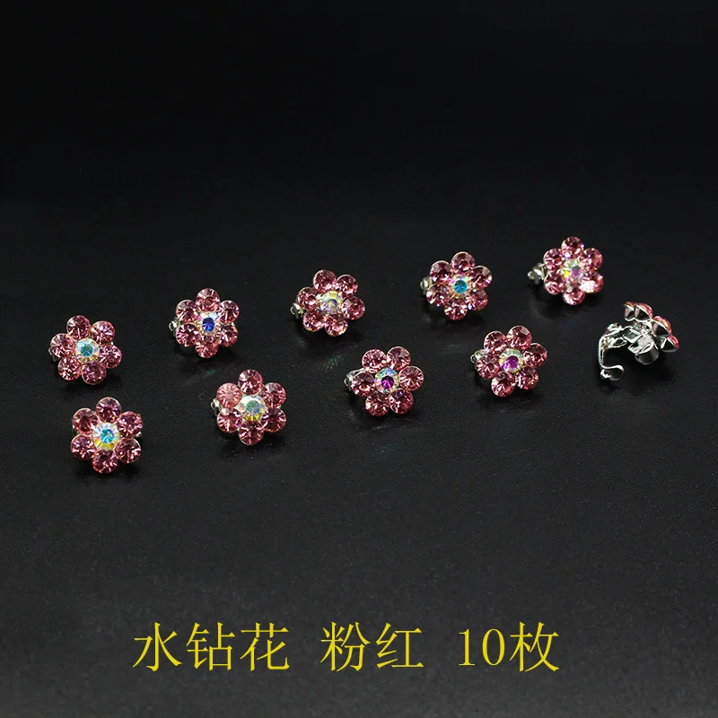 10Pcs Crystal Wedding Bridal Hair Pins Flower Clip Hairpins Headdress Decoration Fashion Jewelry Accessories