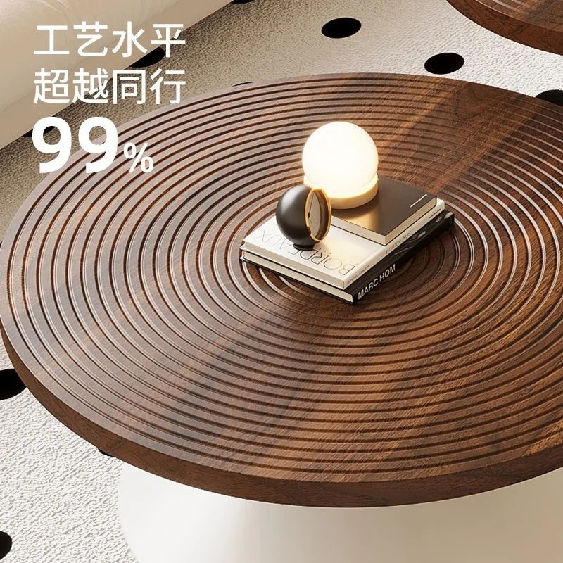 Round coffee table living room household 2026 new minimalist medieval carbon steel small coffee table
