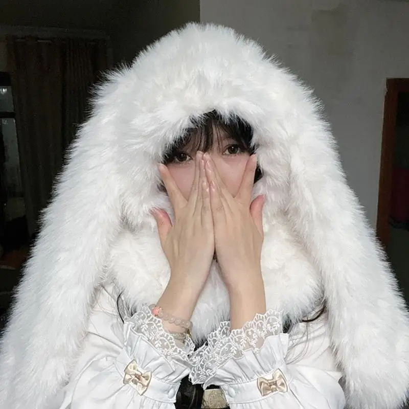 Insstyle 긴 귀 비니 모자 통기성 풀오버 발라클라바 모자 레이디 스키 모자