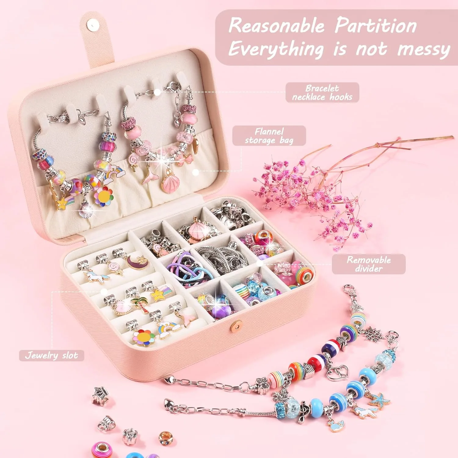 67/134-teiliges Kinder-DIY-Armband-Perlen-Set, Mädchen-Bastelset für Schmuck, Feiertagsgeschenk-Spielzeug