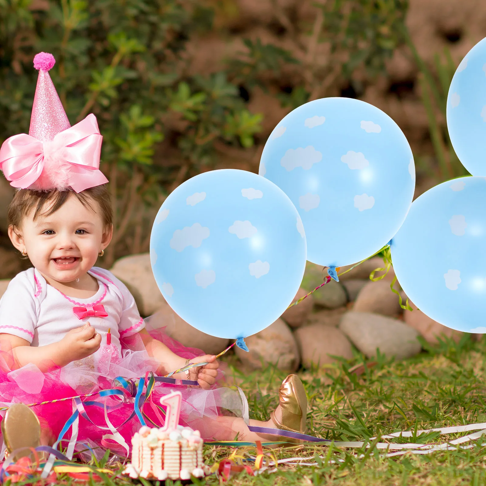 

50pcs Blue Balloons Latex Printing Party Supplies Decorations Birthday Gathering Banquet Photo Material