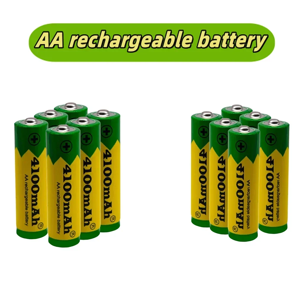 New AA 1.5V 4100mAh Alkaline Rechargeable Battery Suitable For MP3 RC Toys LED Flashligh