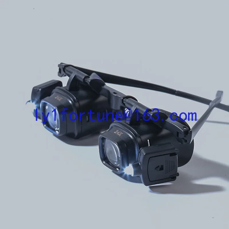 High magnification 24x headwear glasses portable clock repair magnifying glass LED light electronic components soldering