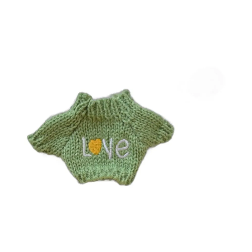 Pullover Kleidung Puppen Pullover Zubehör für 14 cm Hund Labubu Puppe Kleidung Baby Kleidung mit Sticken BJD Puppe Zubehör