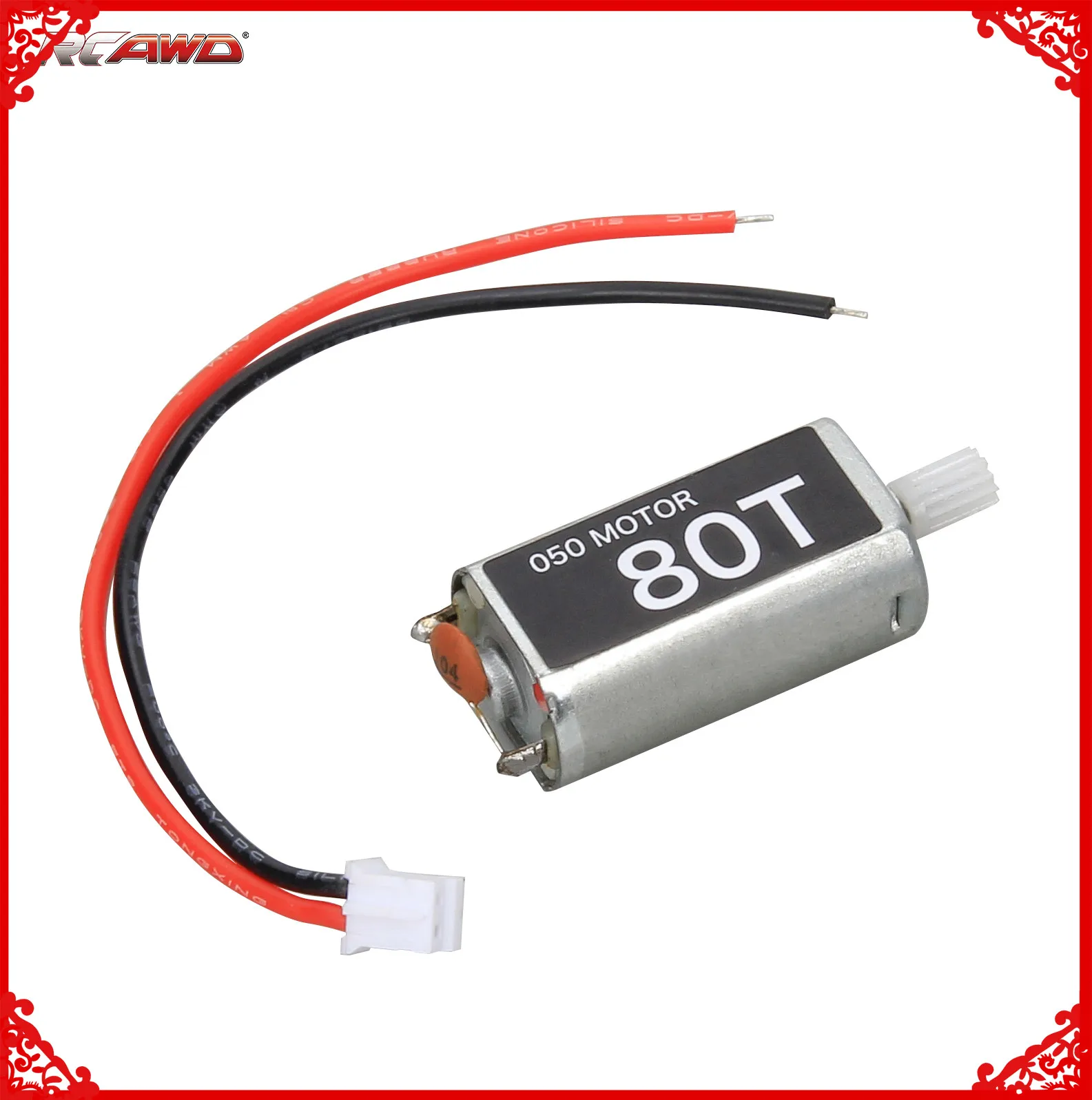 

6V-7.4V 050 size Brushed motor 80T(80 Turn) and pinion gear 12T(12 Teeth) for 1-24 ECX Barrage&RGT&FTX crawler Upgrade part