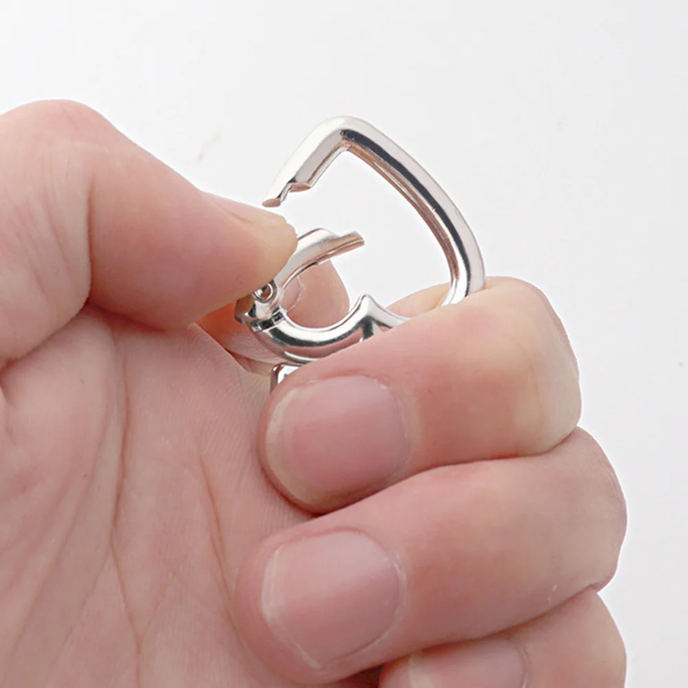 

8 шт., карабин в форме сердца, вращающийся брелок для ключей, соединители, брелки «сделай сам», цинковый сплав, принадлежности для рукоделия, замена формы сердца