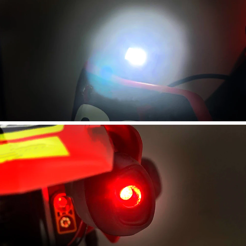 Axspeed branco farol vermelho lanterna traseira luzes dianteiras & traseiras lâmpada led para 1/4 PROMOTO-MX rc peças de atualização da motocicleta