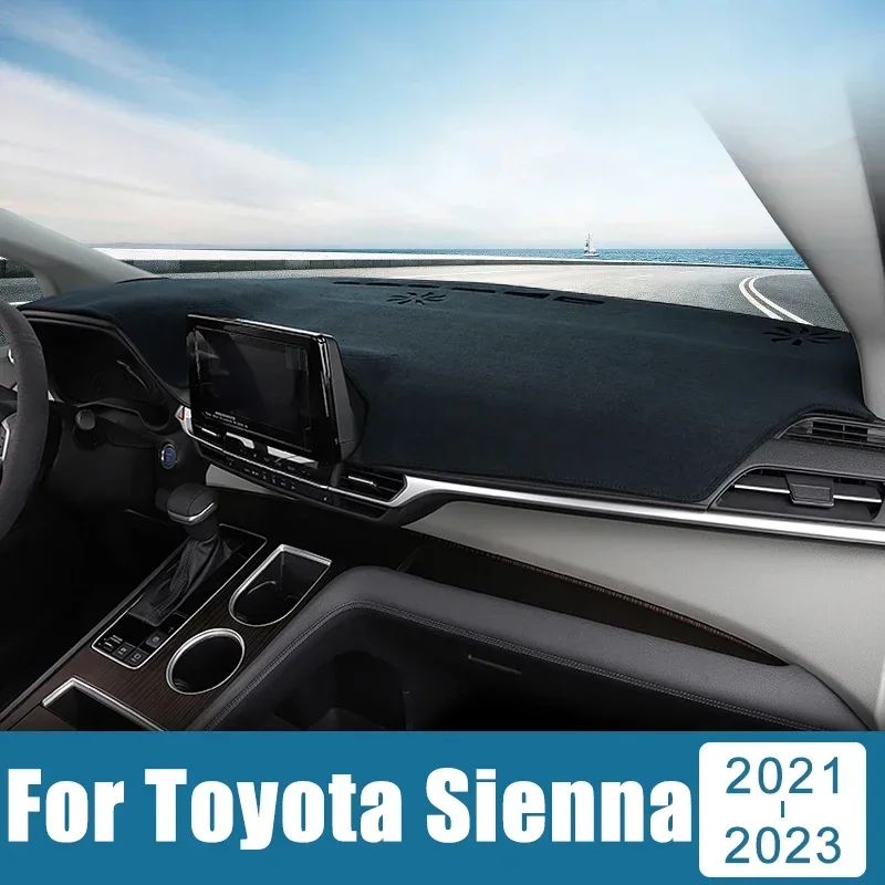 

For Toyota Sienna XL40 Hybrid 2021 2022 2023 2024 Car Dashboard Cover Avoid Light Sun Shade Pad Anti-UV Carpets Non-Slip Mats