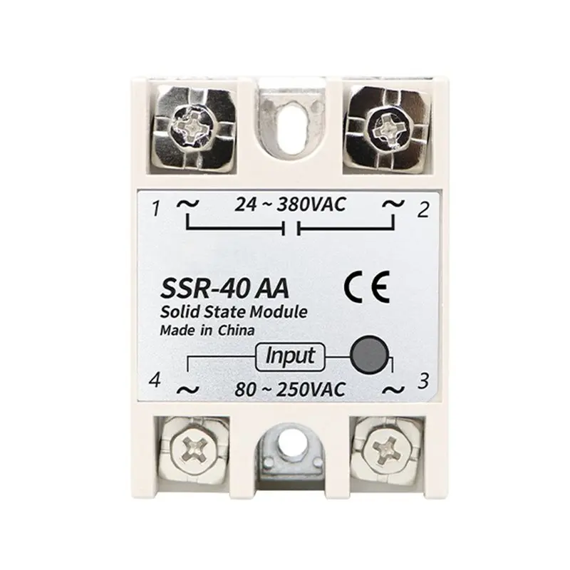 M52K-Solid State Relay Module SSR-40AA 40A Single Phase 80-250VAC Input 24-380VAC Output For PID For Temperature Controllers