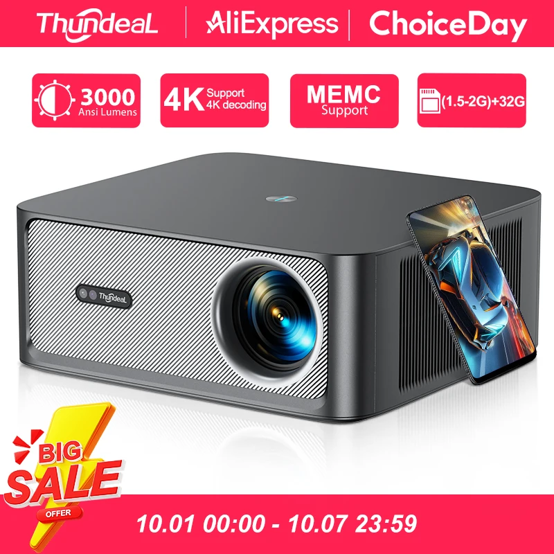 

ThundeaL TD98Pro 2K 4K Full HD 1080P Portable Projector Auto Focus Android WiFi Home Cinema Outdoor Game 3D Video Beam Projector