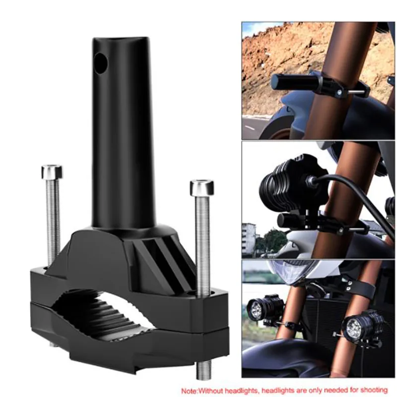 Aluminum Alloy Bracket for Motorcycle Spotlight, Handlebar Clamp Holder for E-bike LED Light Extension