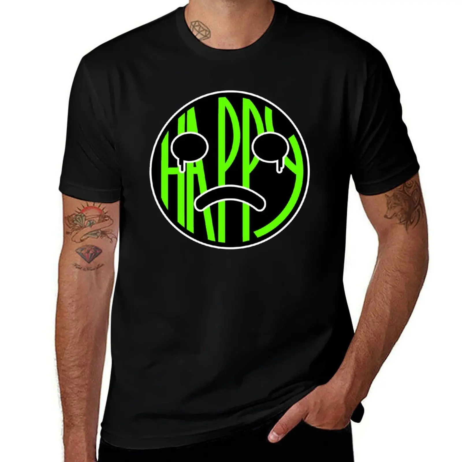 

Happy fake crying green tshirt T-Shirt customs design your own boys whites rapper graphic tees plus size men clothing