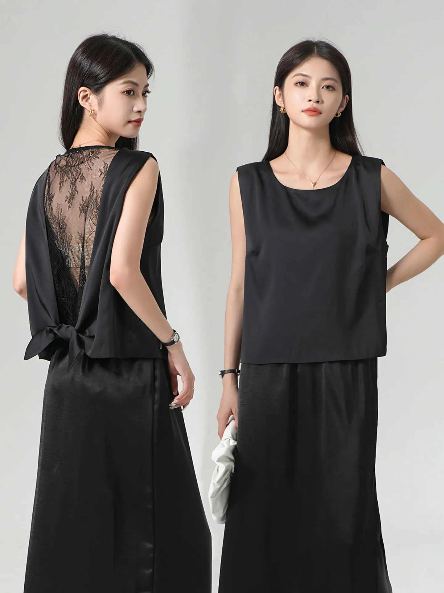 

Ele Bla Lace Svel Vest Top Neline Super Sli Trendy Summer Silk Women's Faionable Onepiece Comfortable Fit