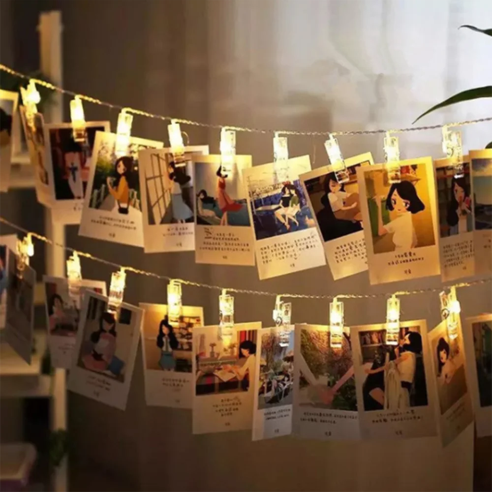 Carpeta de memoria creativa LED con foto, decoraciones luminosas con decoraciones navideñas para el dormitorio y las luces del vestíbulo.