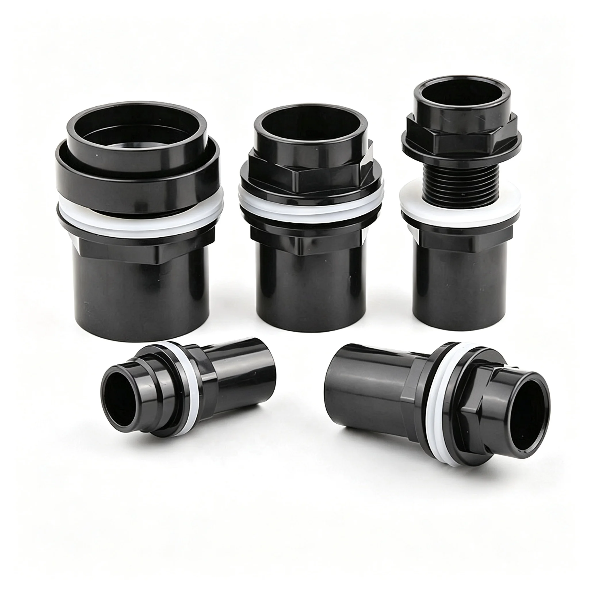 PVC Black Pipe Connector 20~50mm Direct Water Supply And Drainage Garden Irrigation Fish Tank Water Supply Pipe Fittings