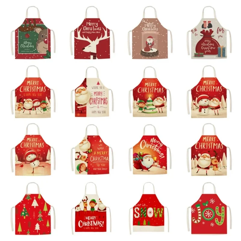 Hot New Christmas Party Room Decoration Kitchen Waterproof Apron Children\'s Creative Cartoon Painting Anti-fouling Apron Bib