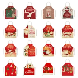 Hot New Christmas Party Room Decoration Kitchen Waterproof Apron Children's Creative Cartoon Painting Anti-fouling Apron Bib