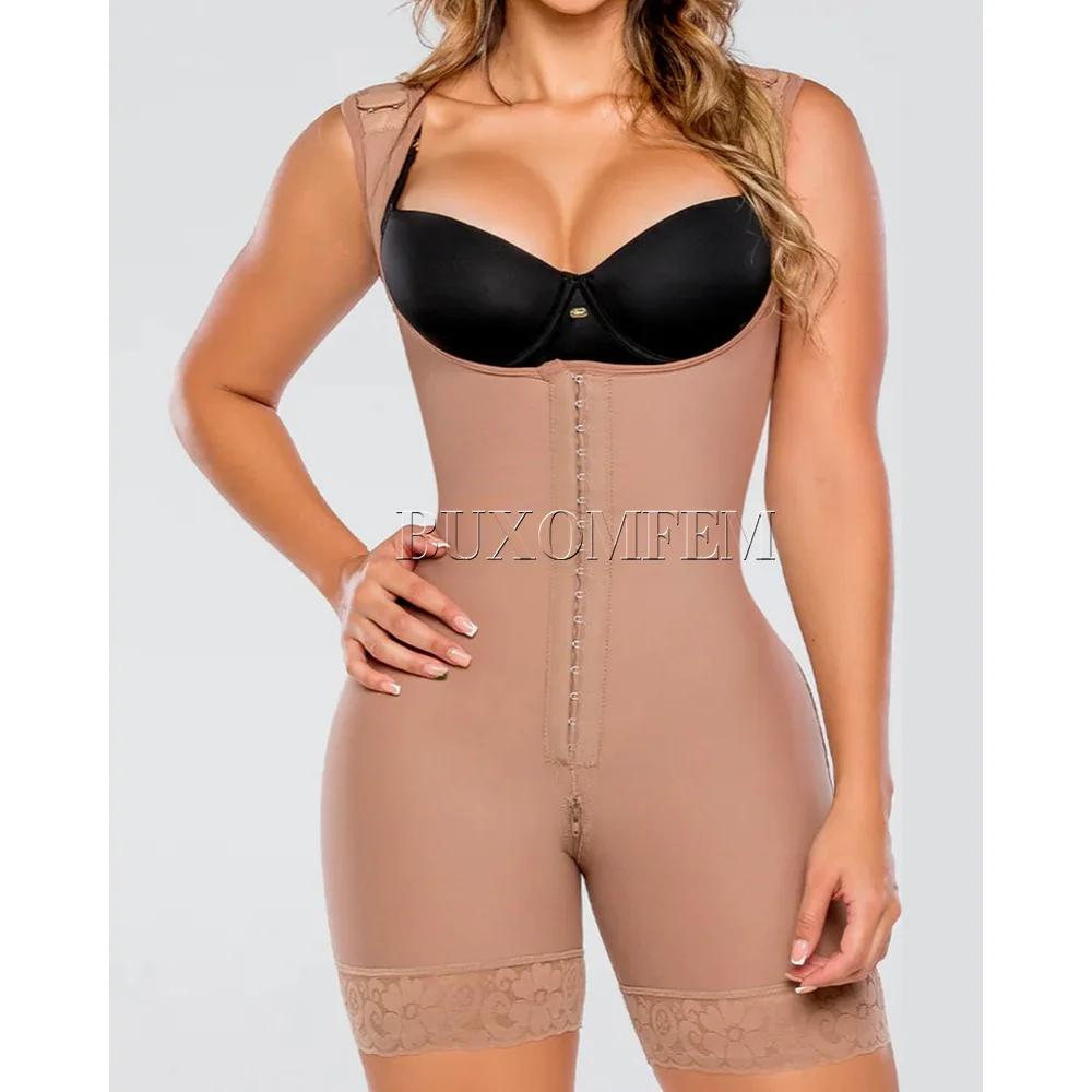 Tight Full Body Shaper without Bra Highly Compressed Open-Chest Fajas Colombianas Women's Front Breasted Bodysuit Shapewear