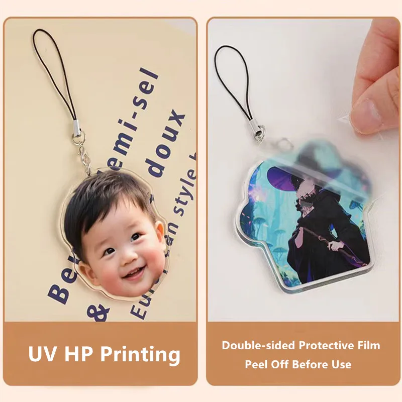 Adorável saco de acrílico acessórios personalizado bonito dos desenhos animados anime pet fotos pingente telefone ornamento jóias presente figura pingentes chaveiro
