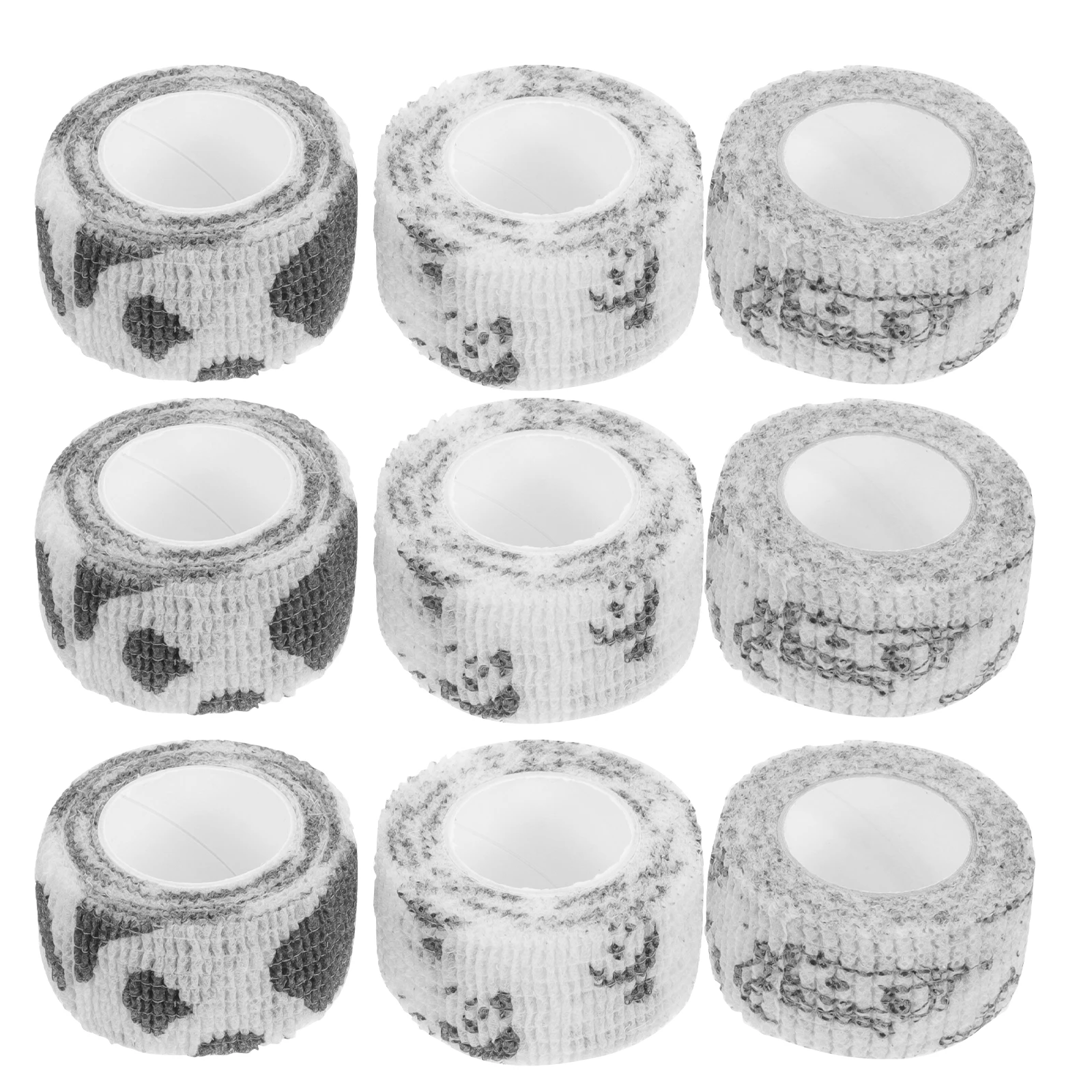 

10pcs Finger Tape 25mmx45m Elastic Wound Care Sports Protection Random Black Wound Care Bandages White Pattern