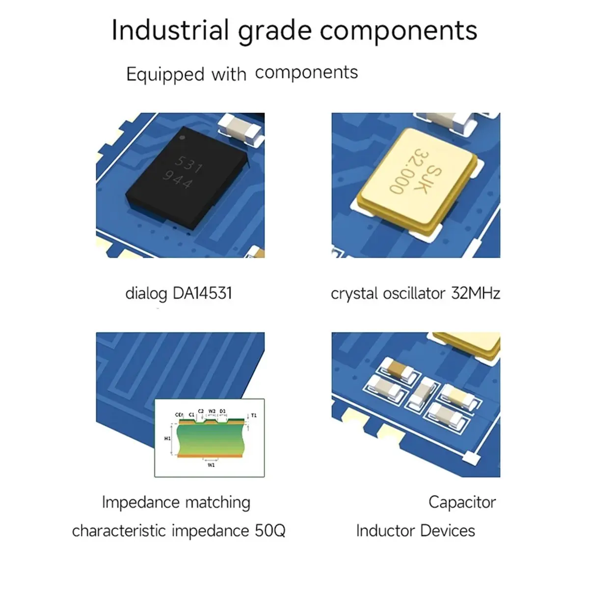 Punctual- 5pcs DA14531 Bluetooth to Serial Port Module BLE5.0 COJXU E104-BT52X Low Power Consumption Small Size SMD Wireless