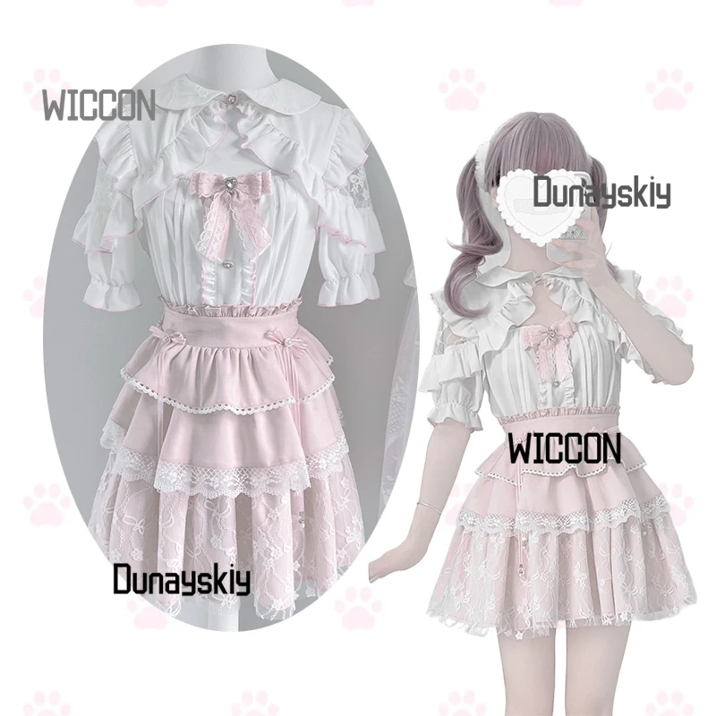 

Jirai Kei Lolita Dress Jk Skirt Mass Production Sweet Lace Japanese Cosplay Costumes Kawaii Cute Party Daily Halloween Cosplay