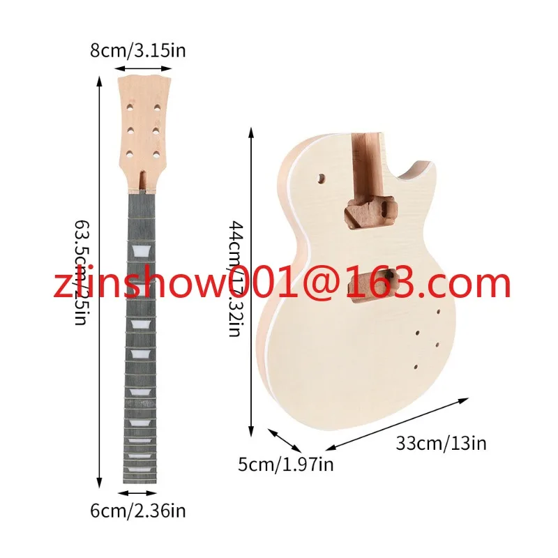 Electric guitar work in progress LP type electric guitar case guitar work in progress Assemblable kit