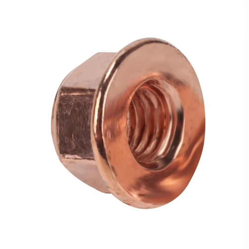 50x M8 Copper-plated Flashed Exhaust Nuts SW 13 Manifold Stud Hex Nut 8mm Turbocharger Nut Car Fasteners Accessories