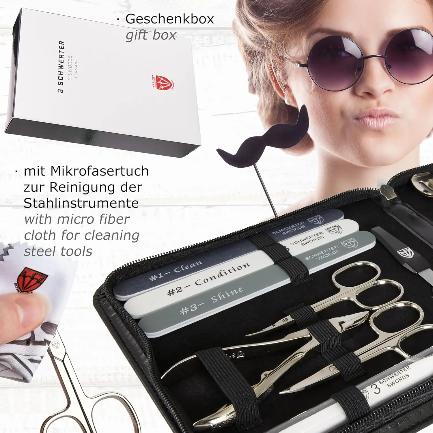 Professional Manicure Pedicure Set Kit with 18 Tools, Durable Steel, Travel Case, Ideal Gift for Women and Men