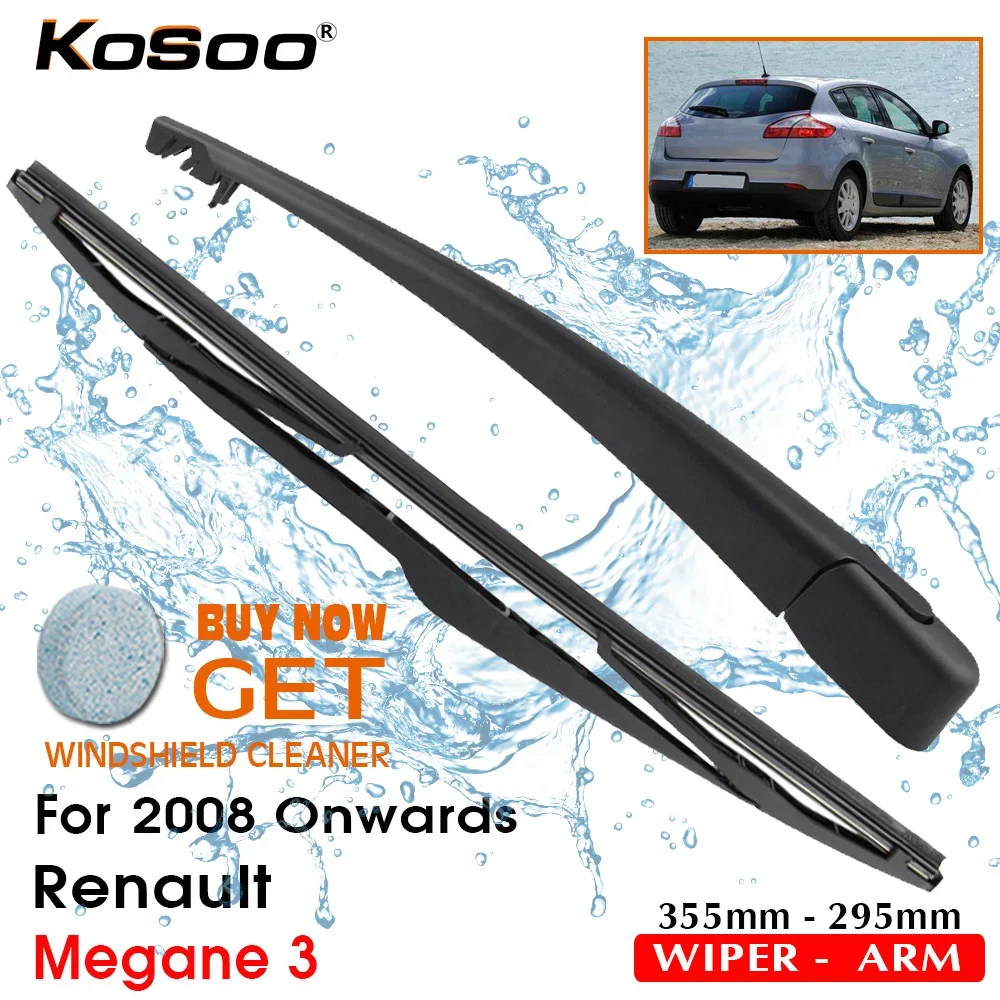 Auto Rear Wiper Blade For Renault Megane 3,355 mm 2008 Onwards Rear Window Windshield Wiper Blades Arm,Car Styling Accessories