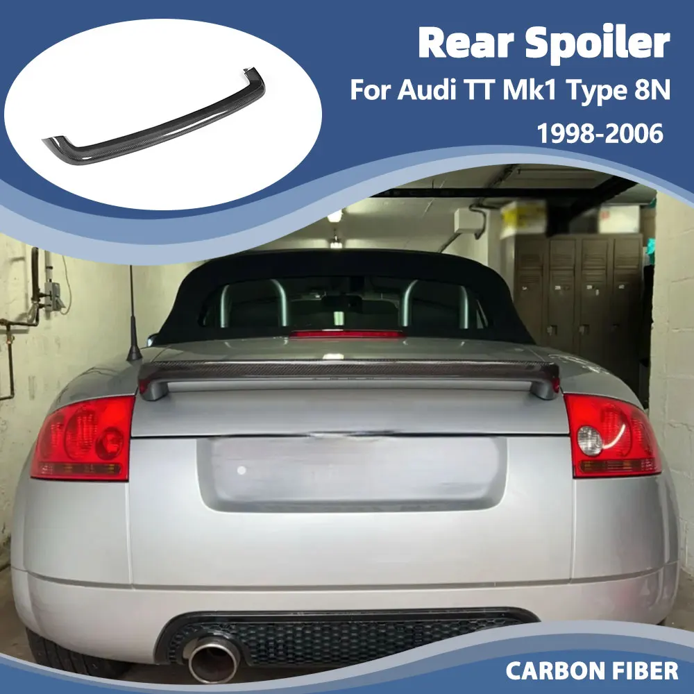 

Задний спойлер багажника из углеродного волокна, крыло для Audi TT/TT Quattro Mk1, тип 8N Coupe, кабриолет, 2-дверный, 1998-2006, спойлер заднего крыла FRP