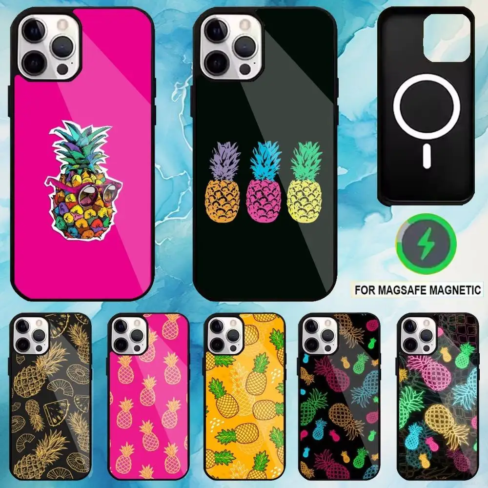 

Chromatic Pineapples Phone Case For iPhone17,16,15,14,13,12,11 Plus,Pro Max Magnetic For Magsafe Wireless Charging