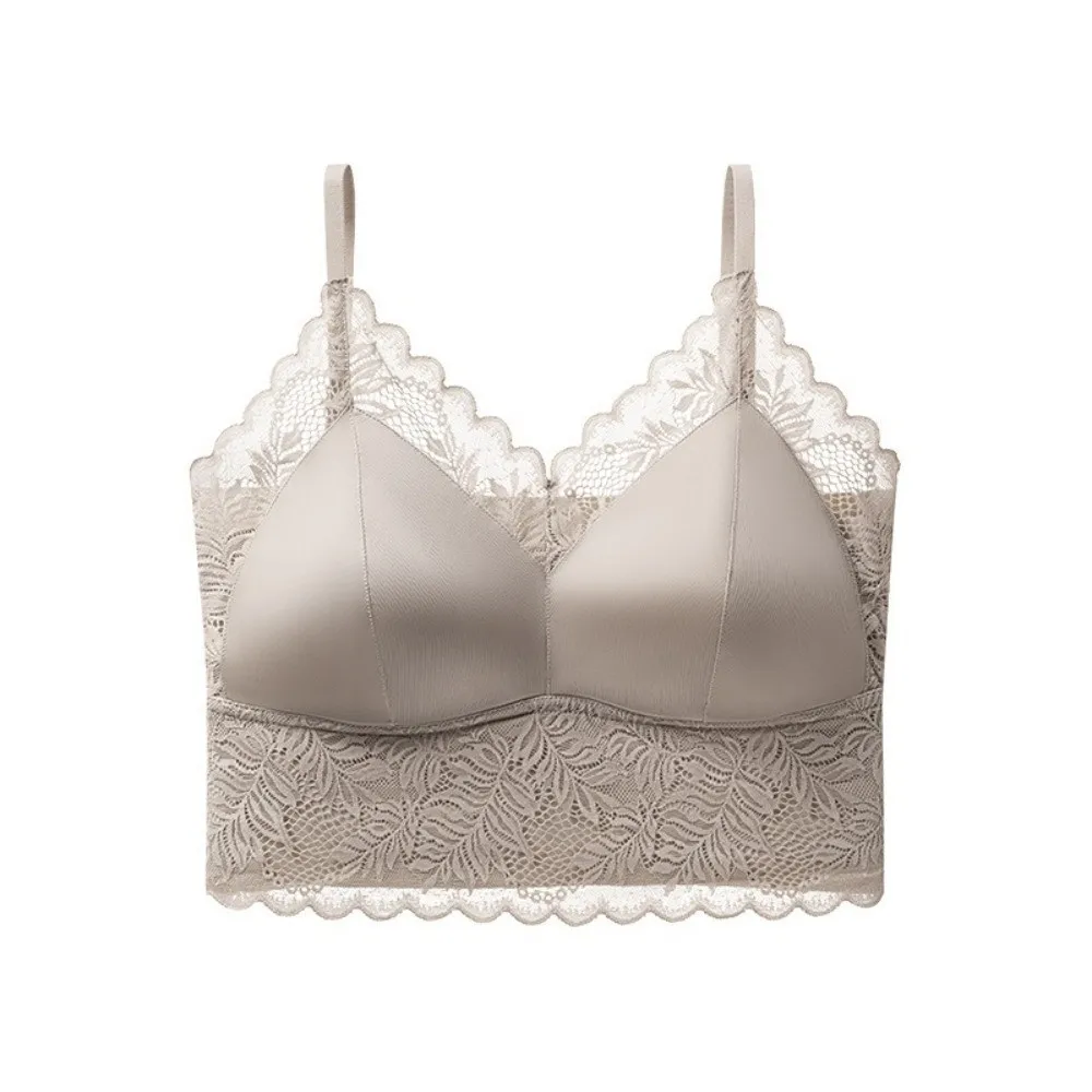 Comfortable Breathable Lace Bralette Cami Top Push Up Wirefree Lace Bralette Satin Padded Camisole Women's Innerwear
