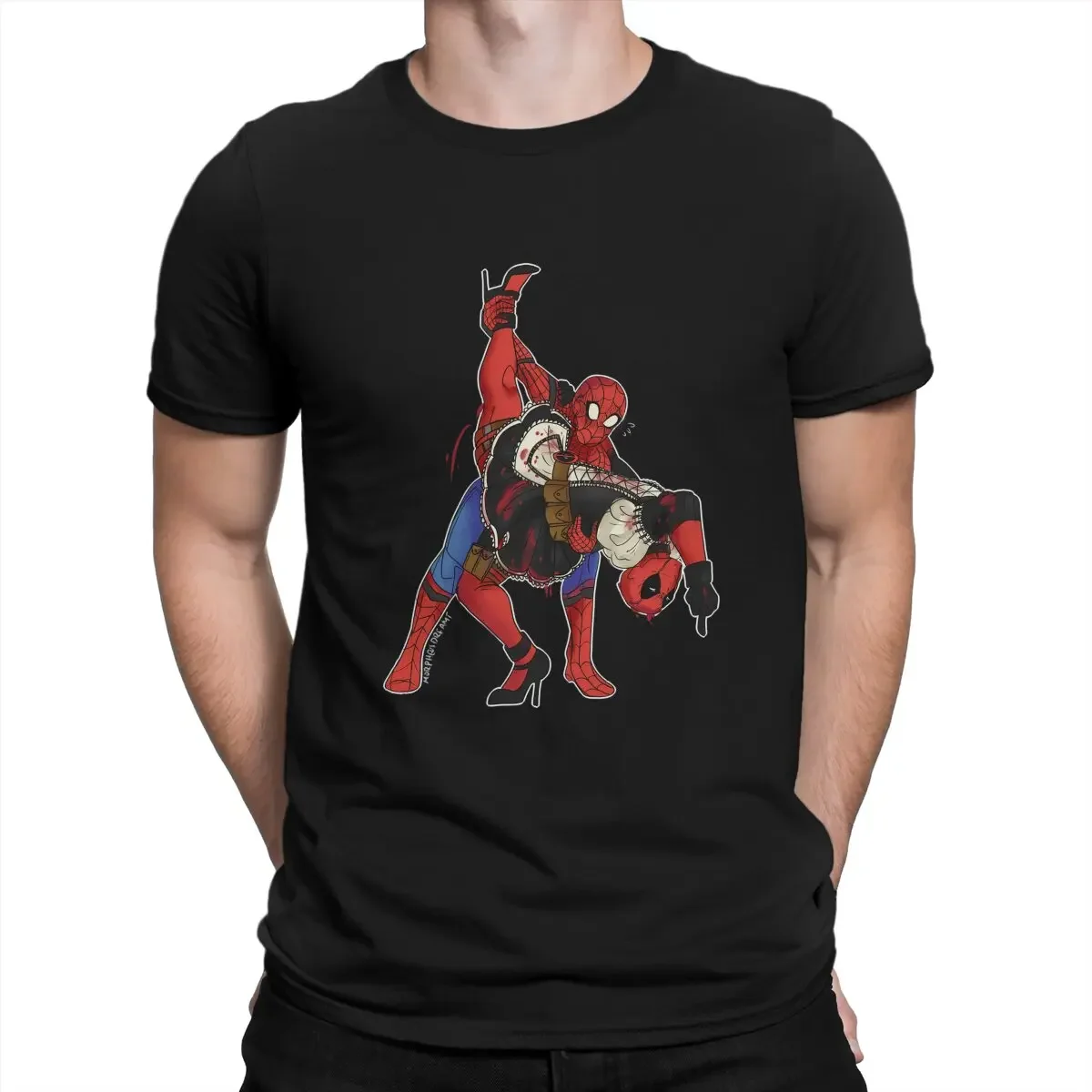 

Уникальная футболка Spideypool Disney, Повседневная футболка с принтом Дэдпула для взрослых