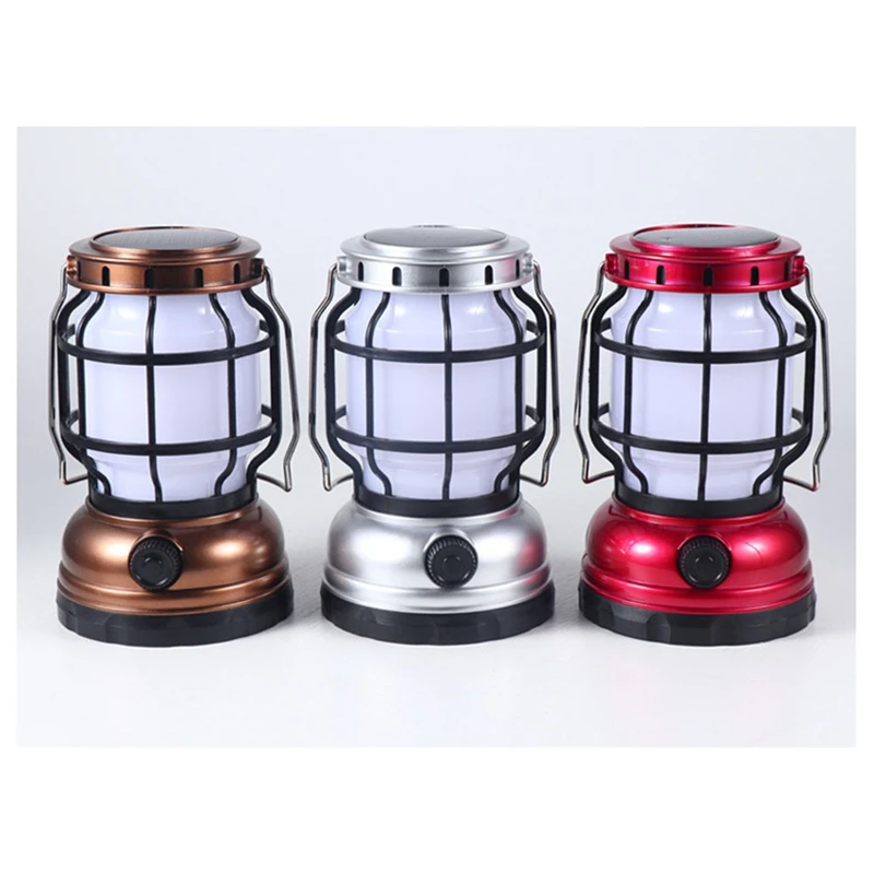 

Solar Lantern Camping Lantern Camping Light With Emergency Power Bank Flickering Flame Hanging LED Light