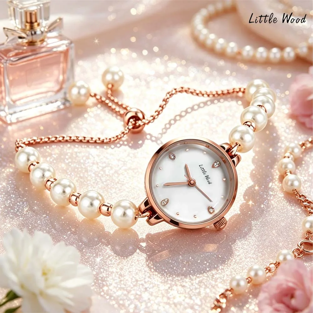 

Little Wood New Women's Quartz Watch Luxury Pearl Bracelet Watch Instagram-Style watches for woman Gift часы женские наручные
