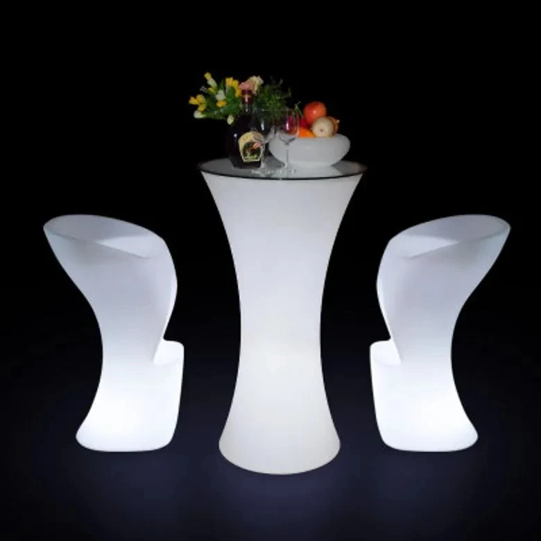 LED Plastic Bar Chair Stool Lighting table Chair Multi Color Changing Luminous Table Chair