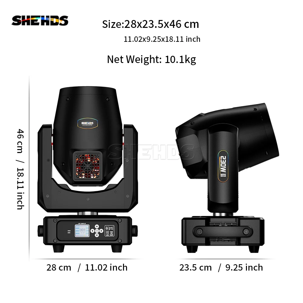 New Arrival SHEHDS 2PCS Bulb Mini 230W 7R Moving Head Lighting Flight Case For DJ Disco Wedding Nightclub Theater