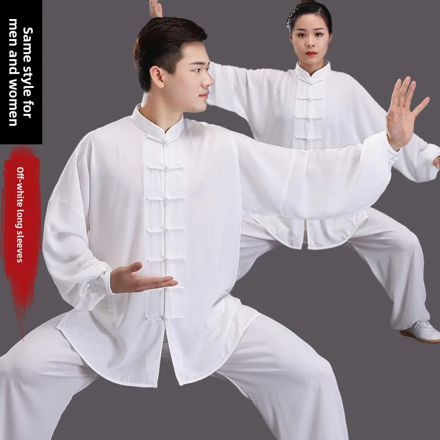 New Tai Chi Kung Fu Uniform Set Traditional Chinese Clothing Long-sleeved Unisex Wushu Loose Comfortable Exercise Clothes Gift
