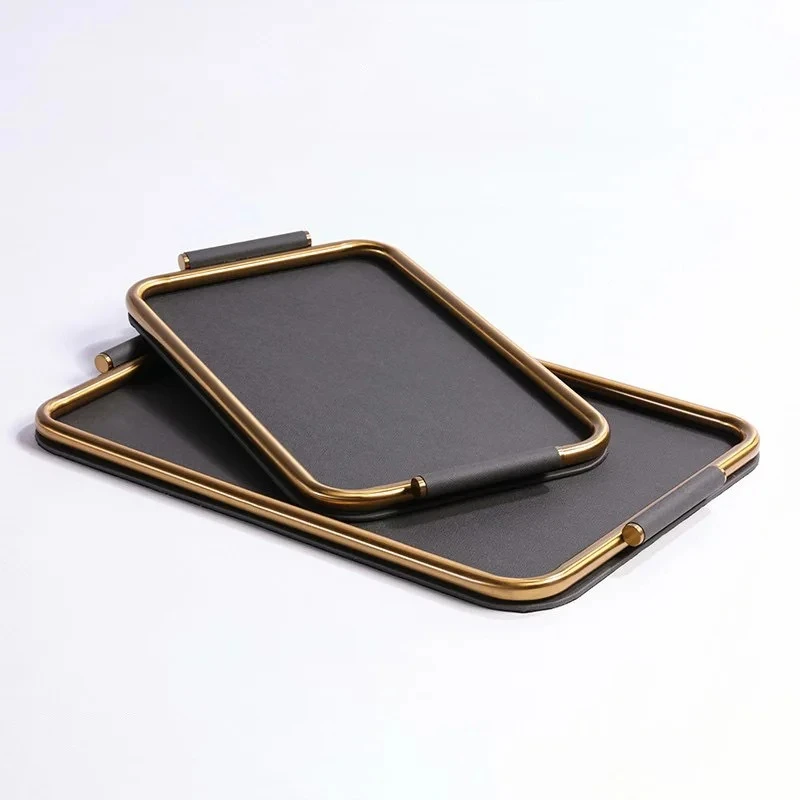 modern simple living room coffee table dining table leather storage tray ornament