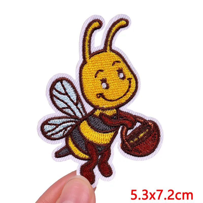 Biene/Blume Patch Cartoon Tier Stickerei Patch Eisen auf Patches für Kleidung gestickte Patches auf Kleidung DIY Näh aufkleber – Detail 16