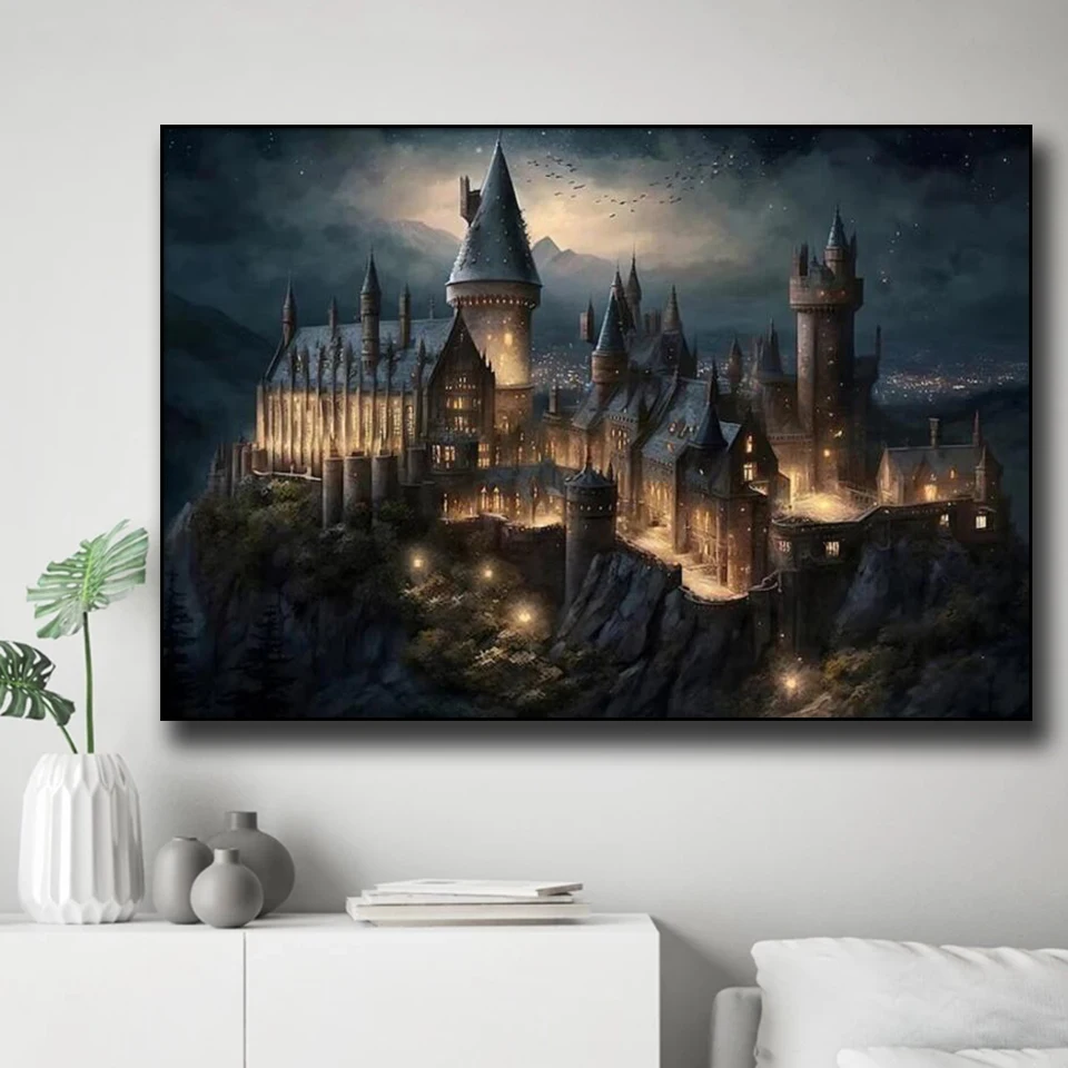 New Magic School DIY Diamond Painting Ancient Castle High Quality Large Size 150x100cm Landscape Full Diamond Embroidery Kits