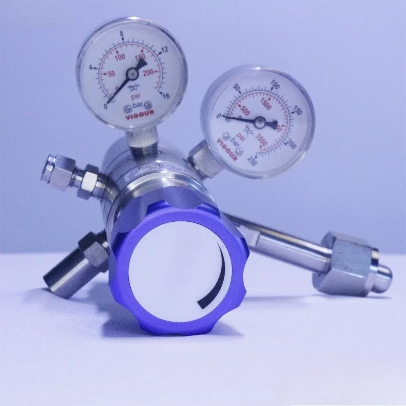 SS316L Dual Inlet 300 bar Outlet 20 bar CV0.07 Regulator LPG Suitable 2-stage pressure regulator