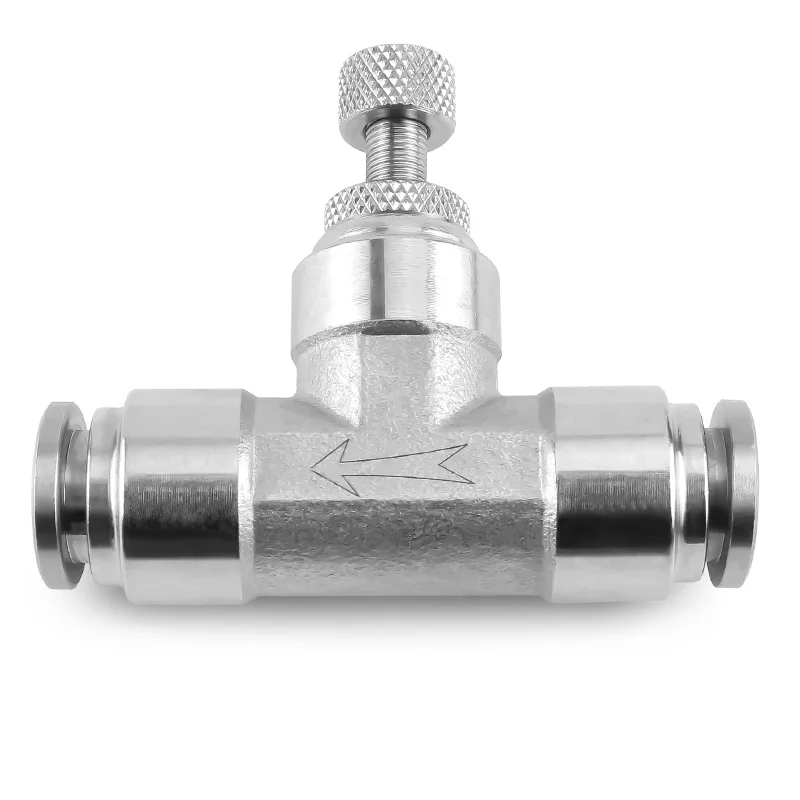 SA 304 Stainless Valve Speed Regulation Push To Connect Hose 6mm 8mm 10mm 12mm Flow Control Pneumatic Throttle Valve Fitting