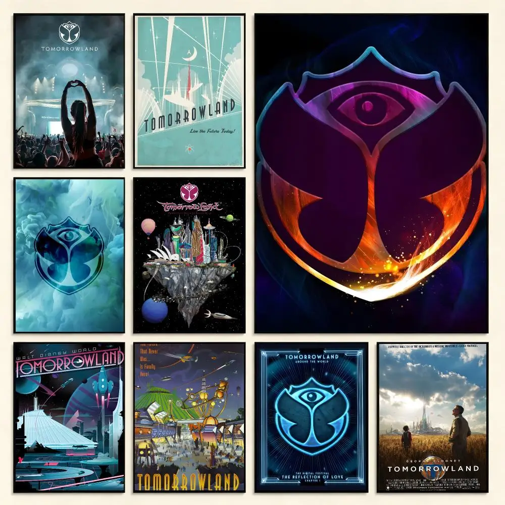 Electric Festival T-Tomorrowland Poster Print Waterproof PP Fade-Resistant Wall Art Room Decor Gift