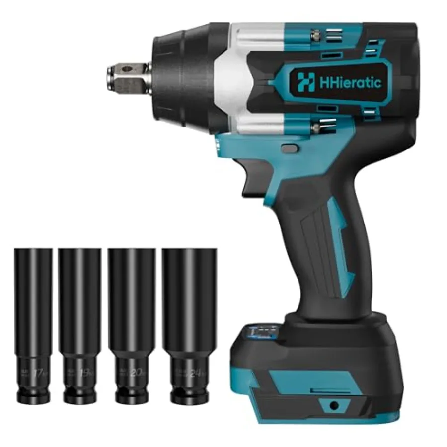 

1/2" Cordless Impact Wrench Compatible with Makita 18V Battery516 Ft-lbs 700N.m Brushless High Torque Impact Gun Bare Tool with