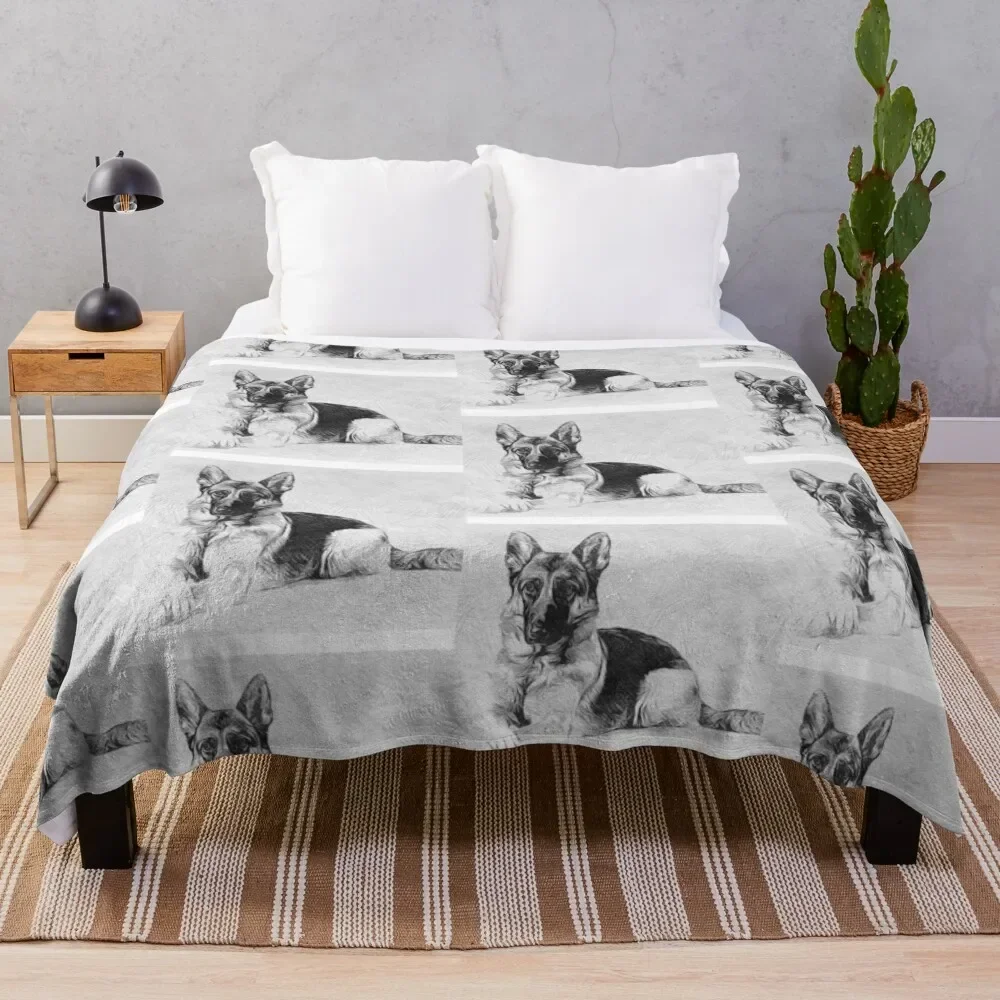 

LOVE GERMAN SHEPARD Throw Blanket Camping bed plaid Blankets