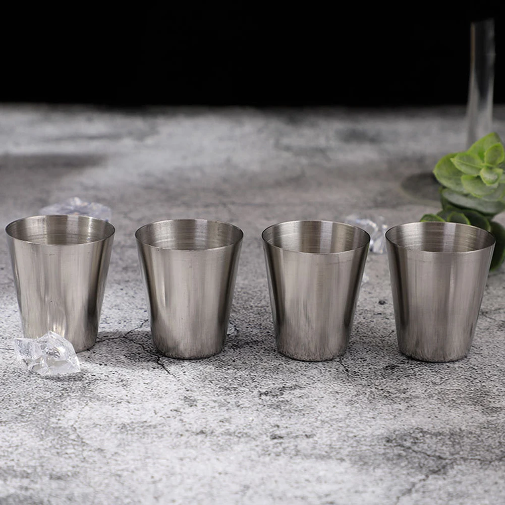 4Pcs/Set 30/70/160ml Outdoor Travel Stainless Steel Cups With Case Portable For Whisky Wine With Case Portable Drinkware