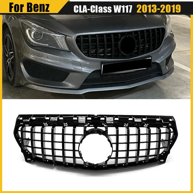Rejilla de parachoques delantero para Mercedes Benz Clase CLA W117 2013-2019 CLA180 CLA200 CLA250 GT estilo capó malla parrilla delantera piezas de automóvil